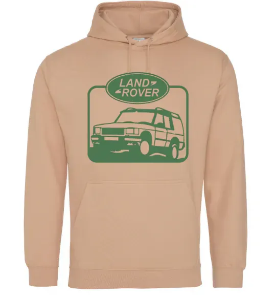 Мужская толстовка (худи) Land rover car Песочный фото