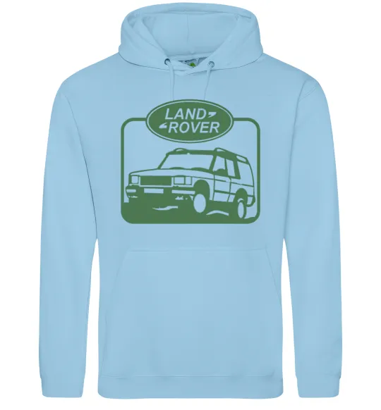 Мужская толстовка (худи) Land rover car Голубой фото