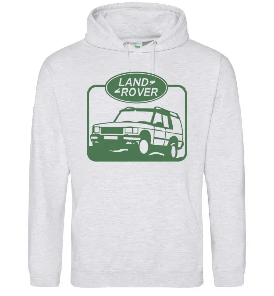 Женская толстовка (худи) Land rover car Серый меланж фото
