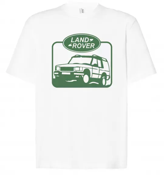 Футболка Оверсайз Land rover car Білий фото