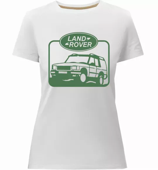 Жіноча преміум футболка Land rover car Білий фото