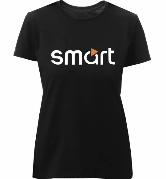 Женская премиум футболка Smart logo Черный фото