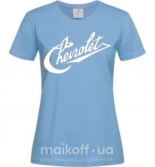 Жіноча футболка Chevrolet надпись Блакитний фото