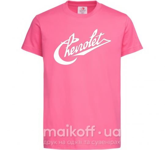 Детская футболка Chevrolet надпись Ярко-розовый фото