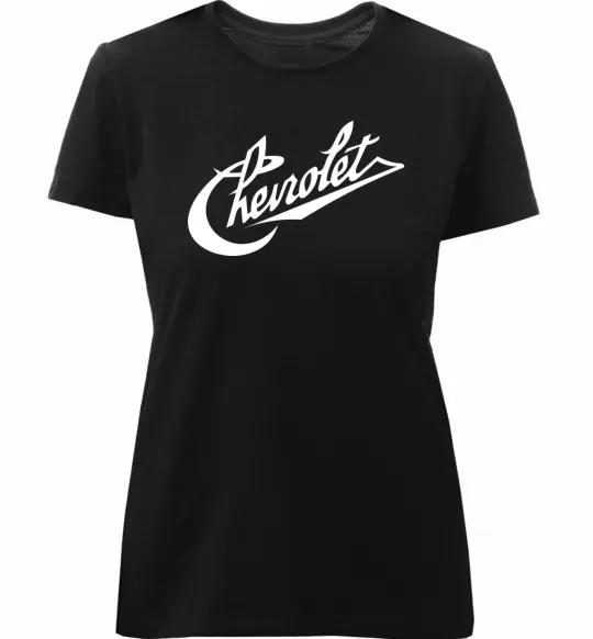 Жіноча преміум футболка Chevrolet напис Чорний фото