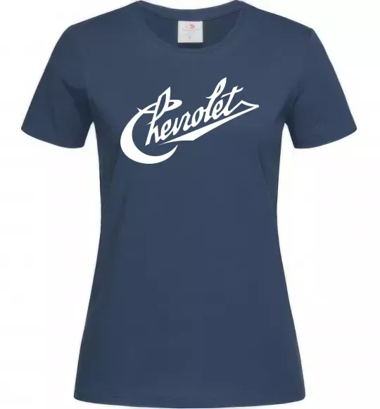 Жіноча футболка Chevrolet напис Темно-синій фото