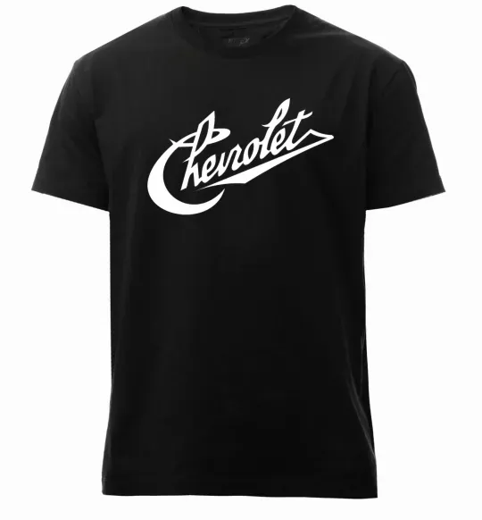 Чоловіча преміум футболка Chevrolet напис Чорний фото