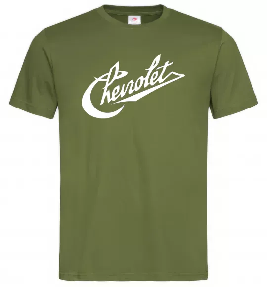 Чоловіча футболка Chevrolet напис Оливковий фото