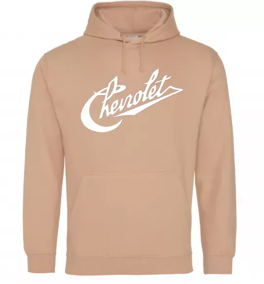 Чоловіча толстовка (худі) Chevrolet напис Пісочний фото