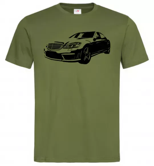 Чоловіча футболка Mercedes car Оливковий фото