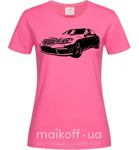 Женская футболка Mercedes car Ярко-розовый фото