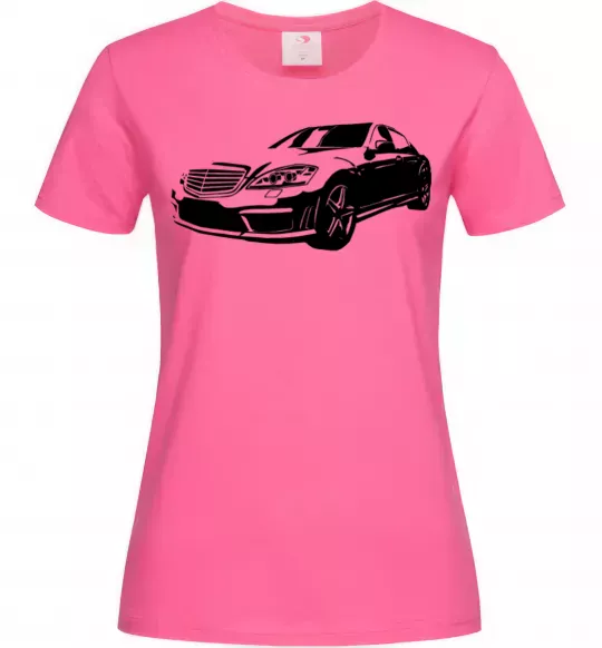 Женская футболка Mercedes car Ярко-розовый фото