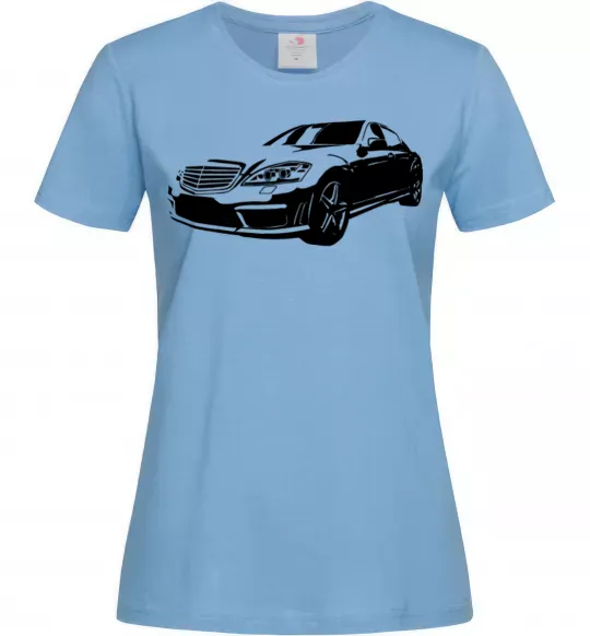 Женская футболка Mercedes car Голубой фото