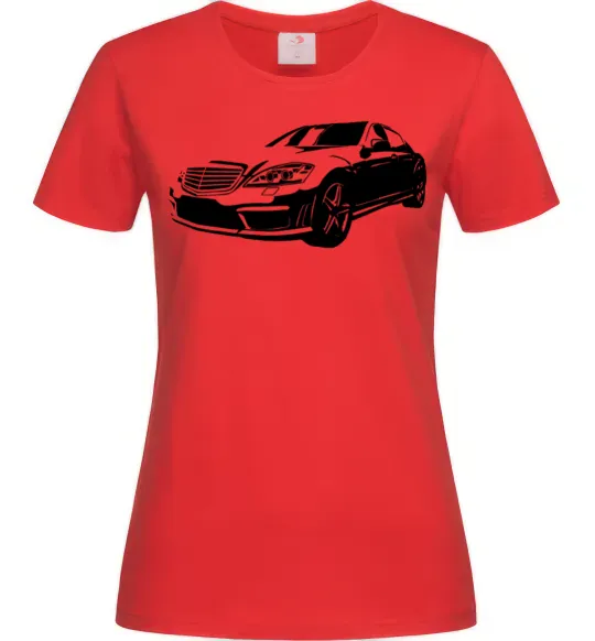 Женская футболка Mercedes car Красный фото