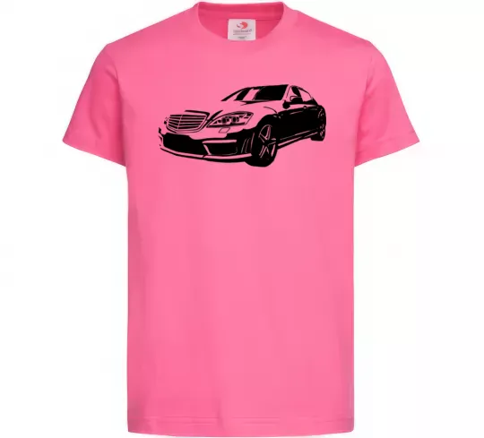 Детская футболка Mercedes car Ярко-розовый фото