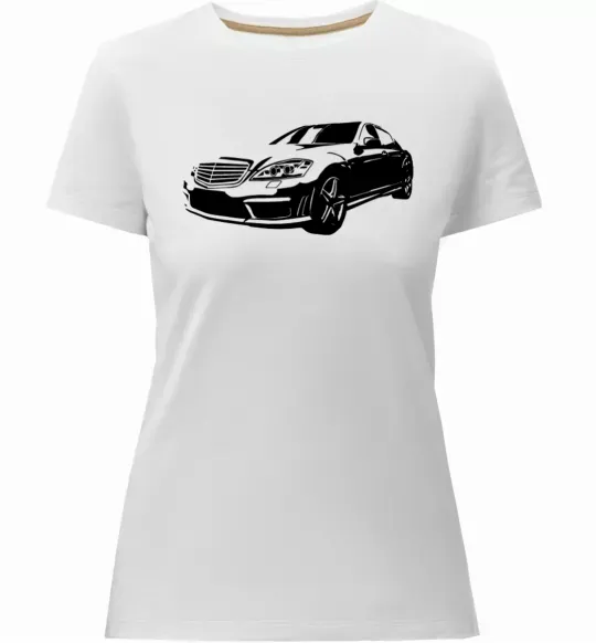 Жіноча преміум футболка Mercedes car Білий фото