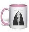 Чашка с цветной ручкой Bring me the horizon nun Нежно розовый фото
