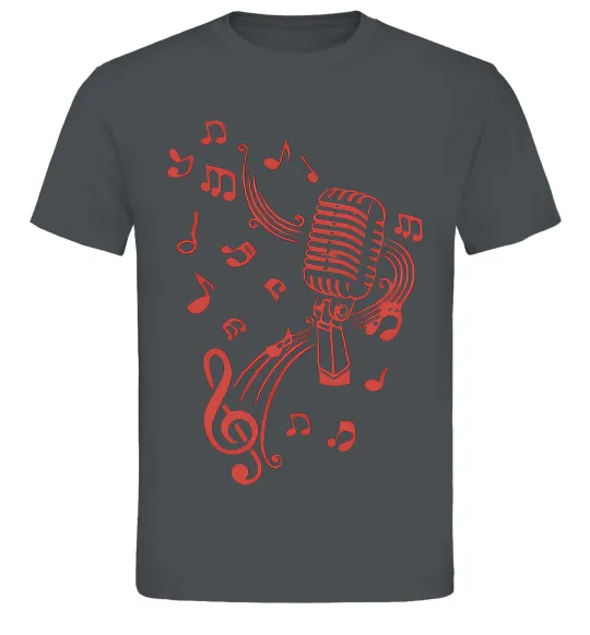 Мужская футболка Музика мікрофон Графит фото