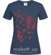 Жіноча футболка Музыка микрофон Темно-синій фото