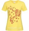 Женская футболка Музыка микрофон Лимонный фото