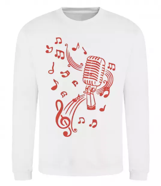Свитшот Музика мікрофон Белый фото