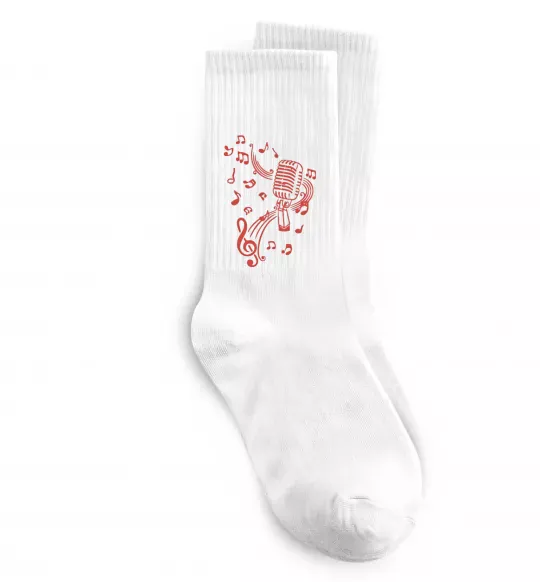 Носки Музика мікрофон Белый фото