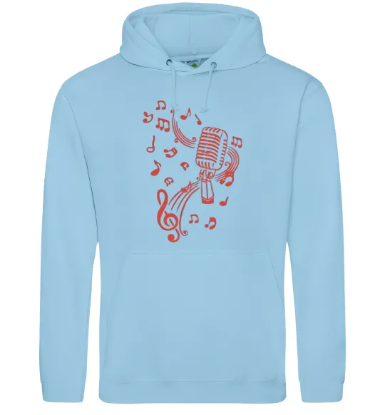 Мужская толстовка (худи) Музика мікрофон Голубой фото