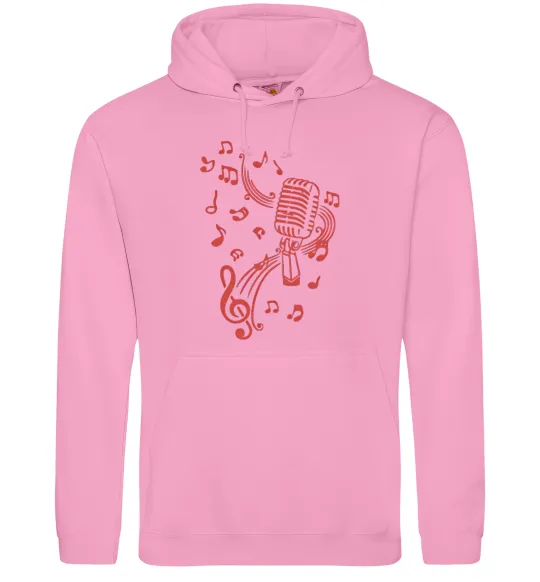 Женская толстовка (худи) Музика мікрофон Розовый фото