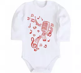Детский боди Music smile Белый фото