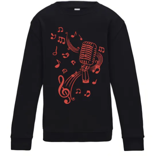 Детский Свитшот Музика мікрофон Черный фото
