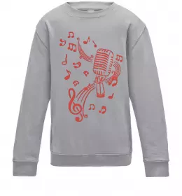 Дитячий світшот Музика мікрофон Сірий меланж фото