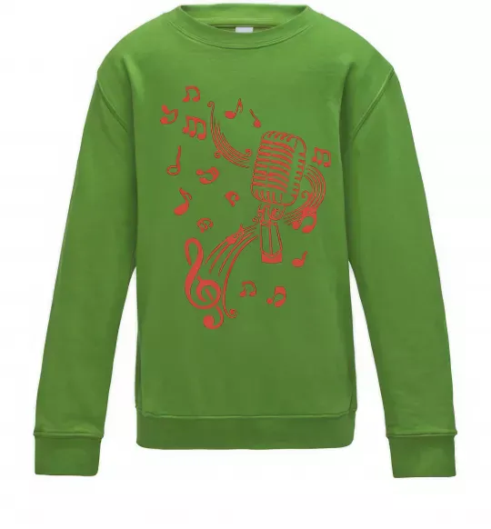 Детский Свитшот Музика мікрофон Лаймовый фото