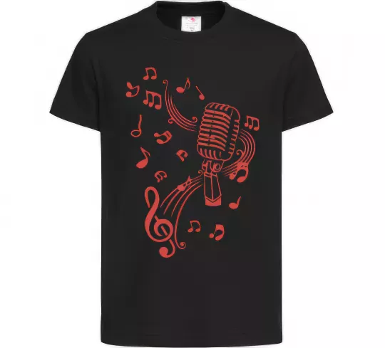 Детская футболка Музика мікрофон Черный фото