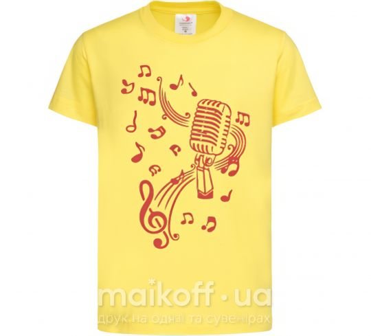 Детская футболка Музыка микрофон Лимонный фото