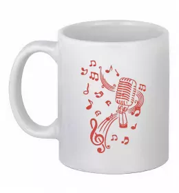 Чашка керамічна Музика мікрофон Білий фото