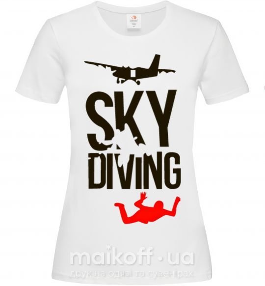 Женская футболка Sky diving Белый фото