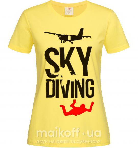 Женская футболка Sky diving Лимонный фото