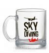 Чашка стеклянная Sky diving Прозрачный фото