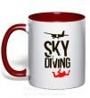 Чашка з кольоровою ручкою Sky diving Червоний фото