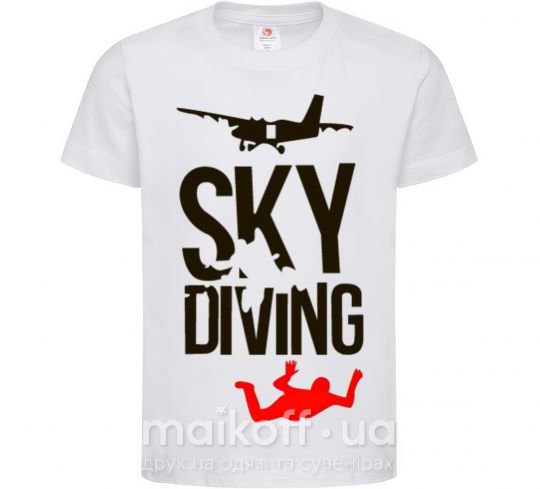 Дитяча футболка Sky diving Білий фото