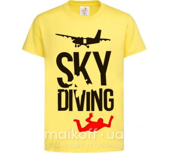 Дитяча футболка Sky diving Лимонний фото