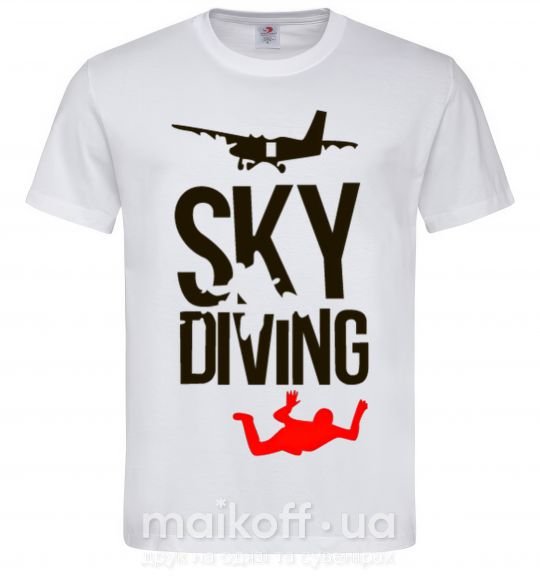 Чоловіча футболка Sky diving Білий фото