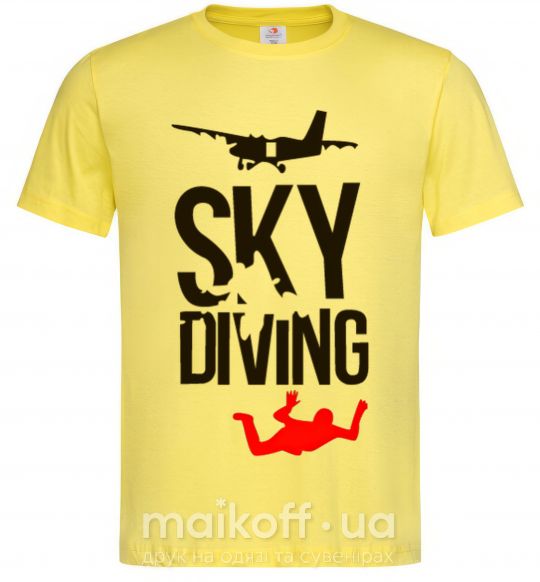 Мужская футболка Sky diving Лимонный фото