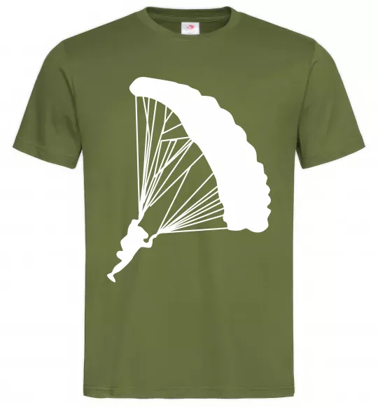 Чоловіча футболка Парашютист Оливковий фото