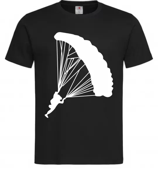 Чоловіча футболка Парашютист Чорний фото