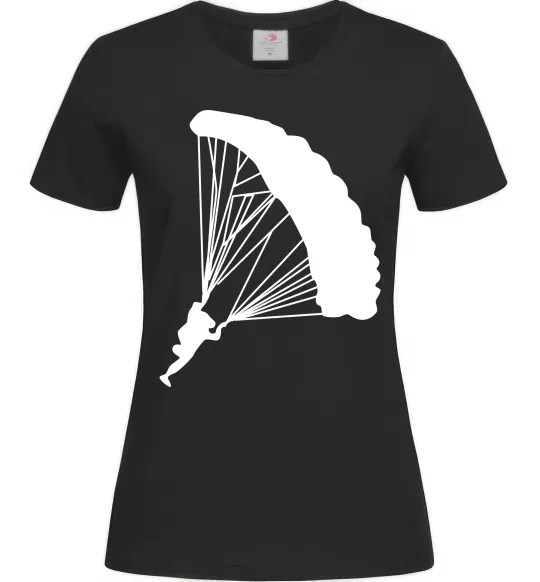 Женская футболка Парашютист Черный фото