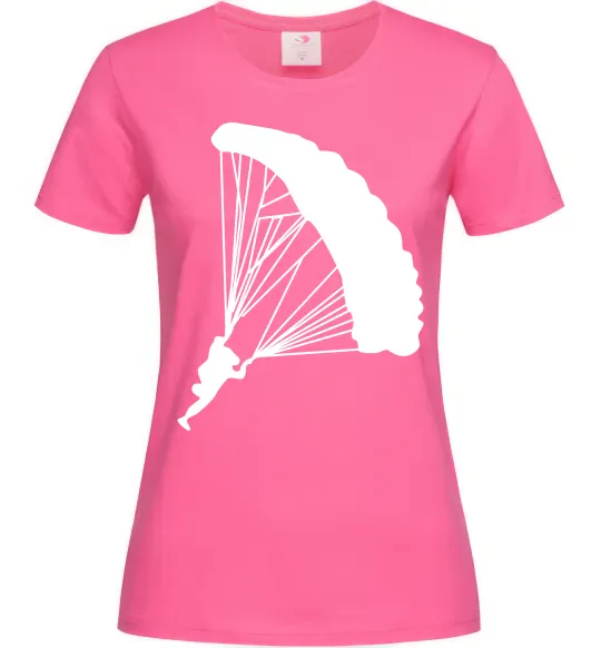 Женская футболка Парашютист Ярко-розовый фото