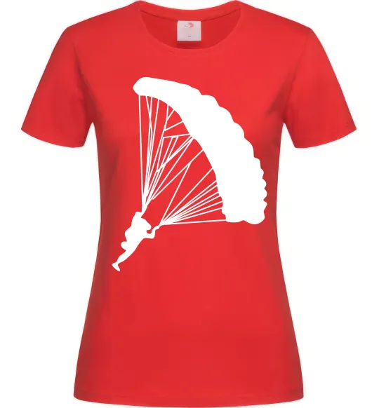 Женская футболка Парашютист Красный фото