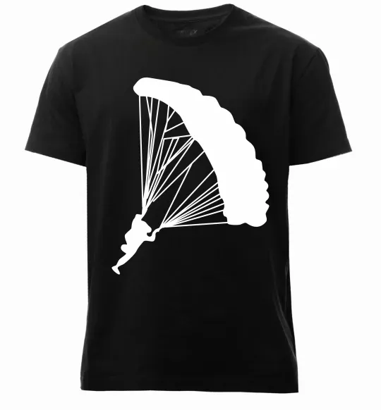 Чоловіча преміум футболка Парашютист Чорний фото