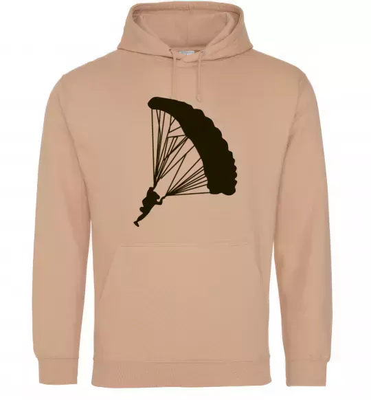 Мужская толстовка (худи) Парашютист Песочный фото